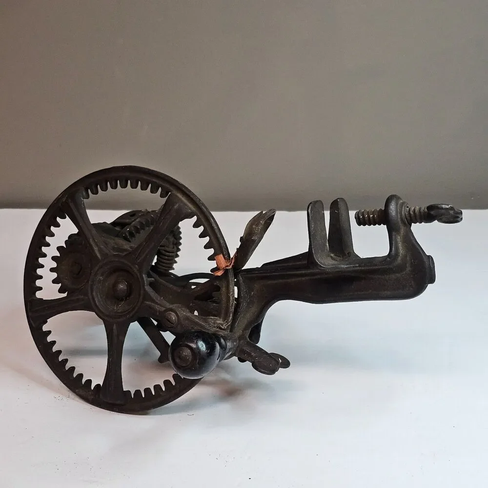 Vtg Cast Iron Apple Peeler Reading Hardware Co '78 PA Keystone Primitive Decor